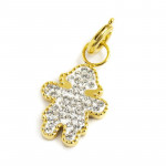 Charm oro bimba con cristalli