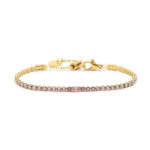 Bracciale oro tennis 2,5mm con zirconi rosa