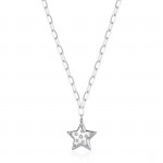 Collana stellar in acciaio, con pendente a forma di stella