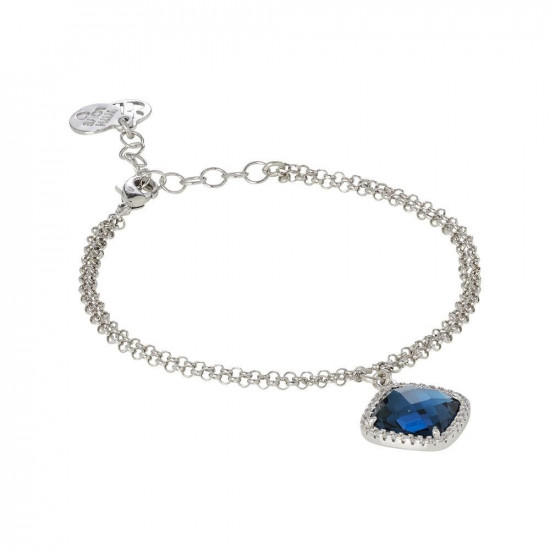 Bracciale con cristallo briolette blue montana e zirconi