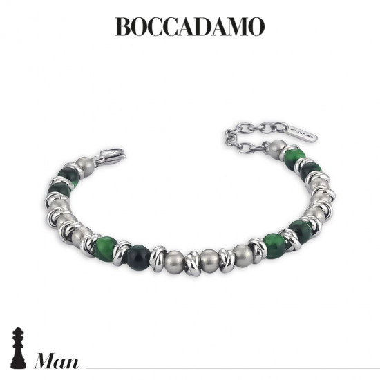 Bracciale con sfere di occhio di tigre verde