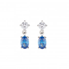 Orecchini Princess con Zircone Blu Ovale