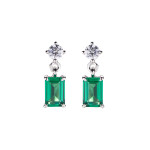 Orecchini Princess con Zircone Rettangolare Verde