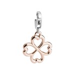 Charm S'Agapò quadrifoglio rosa collezione happy