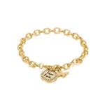 Bracciale Happy con inciso "Live Free" dorato