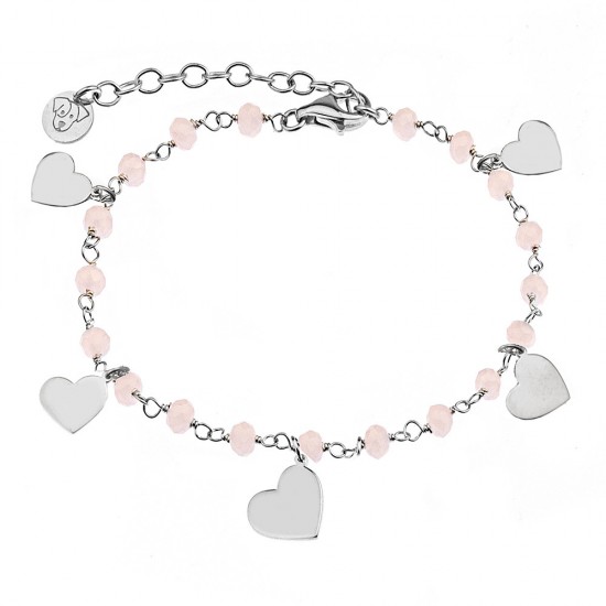 bracciale jack&co multi cuore con cristalli rosa