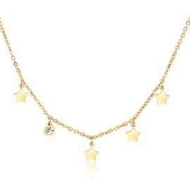 Collana LUCE con cristalli oro e stelle