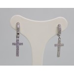 Orecchini da donna a cerchio con croce in argento 925/1000 EA1513